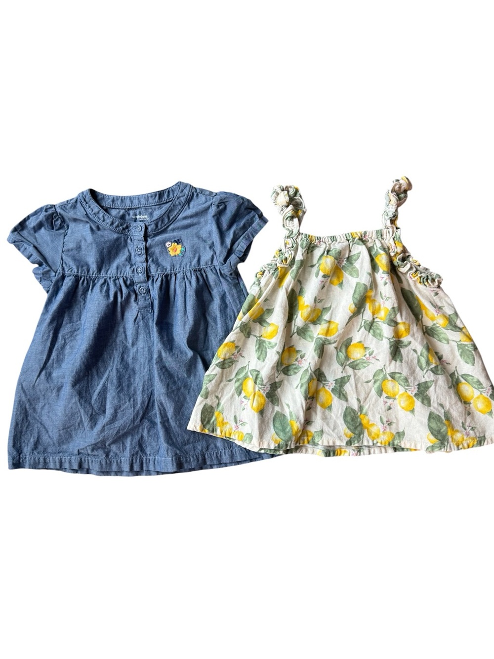 Carter’s Old Navy Girls Top Bundle Size 5T Chambray Shirt Lemon Tank